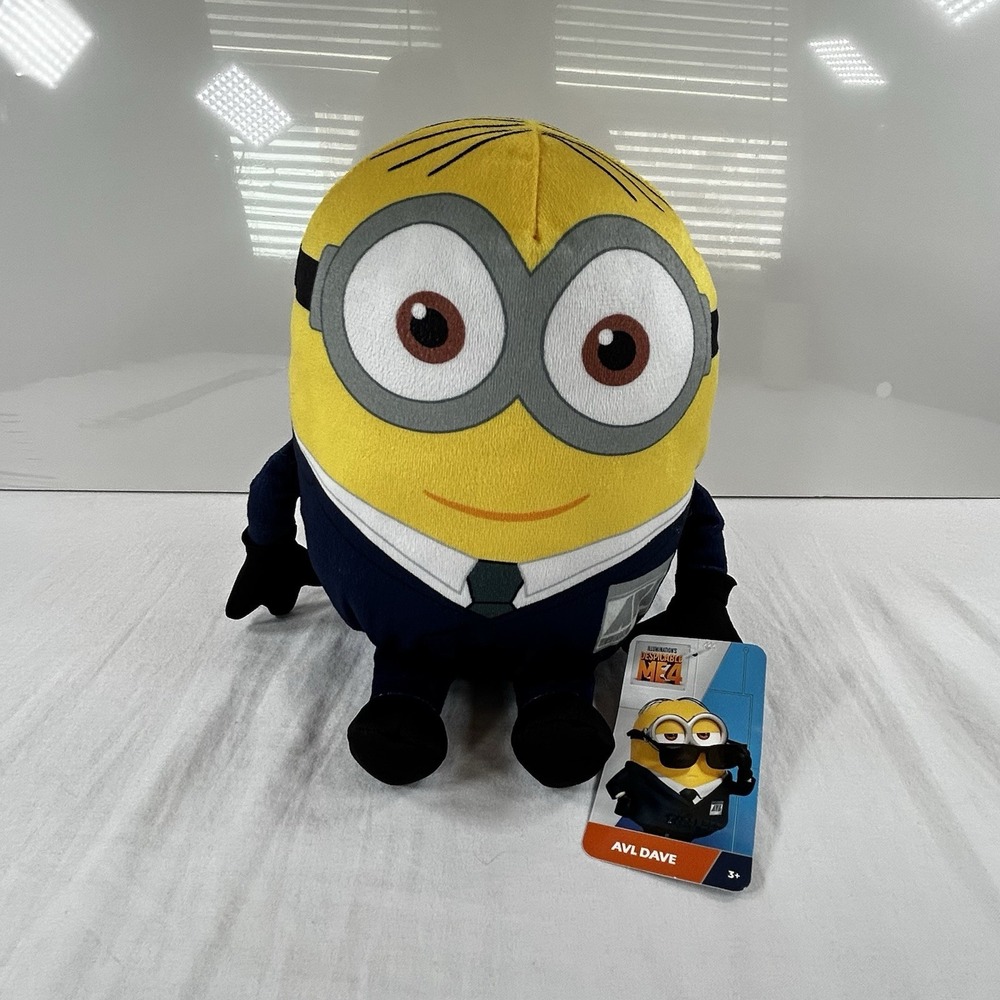 Avl Dave Despicable Me 4 Plush Toy Yellow Blue Black Polyester 2024, 9"